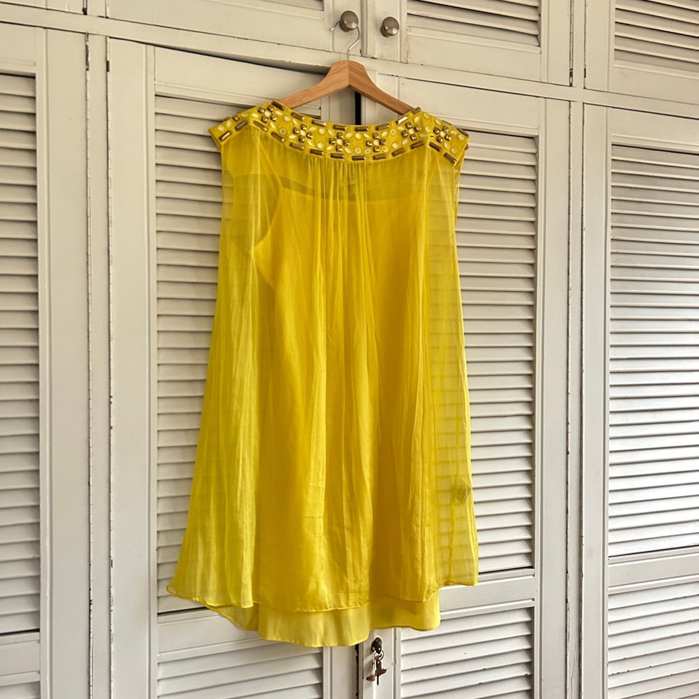 Alice by Temperley Yellow Embellished Sleeveless Dress